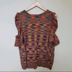 Anthropologie Sleeveless Ruffle Stunning Sweater
